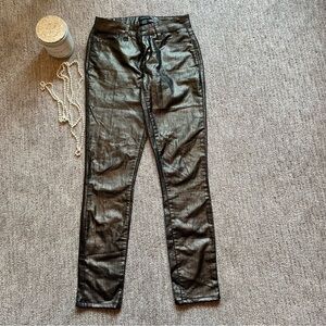 Cache Metallic Coated Skinny Jeans Antique Gold Size 0 #119